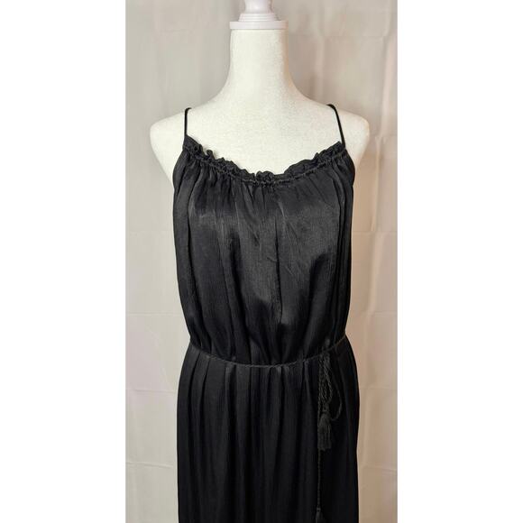 NWT & Other Stories Strappy Tassel Tie Midi Dress Black sz. 2 - Picture 9 of 11